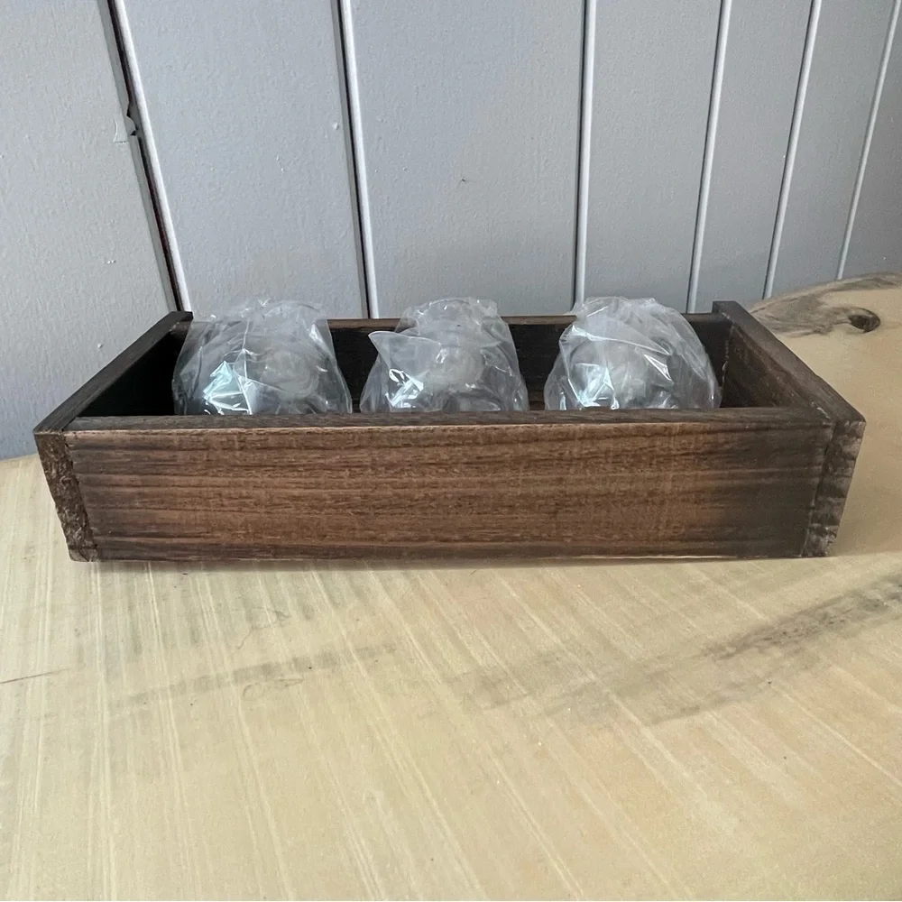 $10 SALE Floating Glass Vase Wooden Frame Home Decor Floral Accent Farmhouse